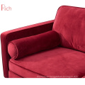 Lounge Drawing Room Furniture Modern Design Red Tufted Couch Velvet Loveseat Sofa For Home